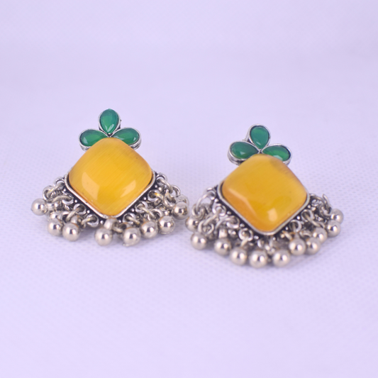 Sohni Silver Oxidised Studs