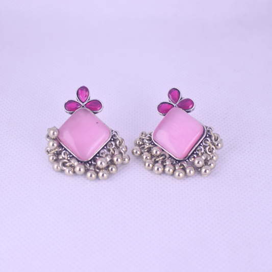Sohni Silver Oxidised Studs