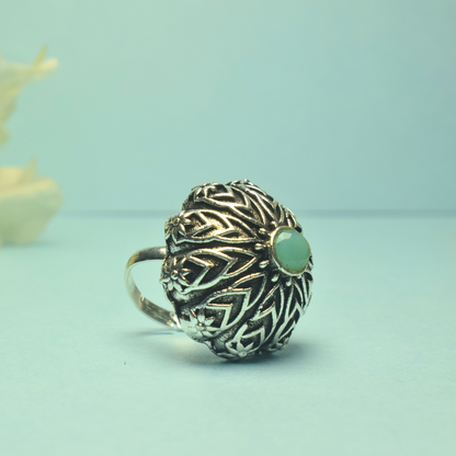 Soorya Aqua Oxidised Ring