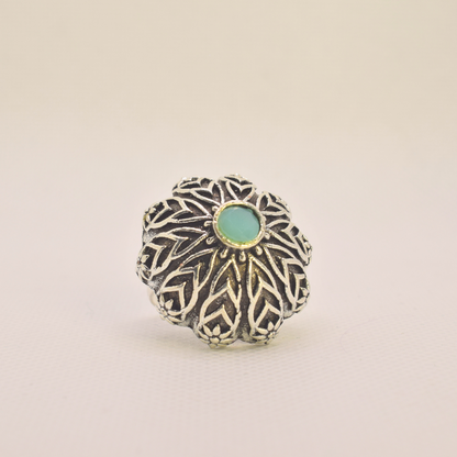 Soorya Aqua Oxidised Ring