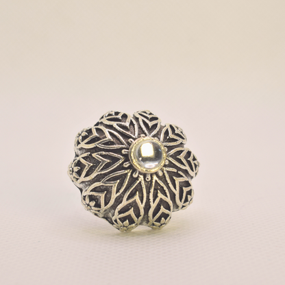 Soorya White oxidised Ring