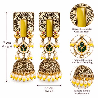 Mumtaj Yellow Jhumka