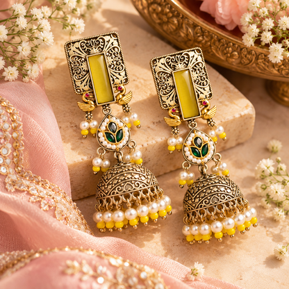 Mumtaj Yellow Jhumka